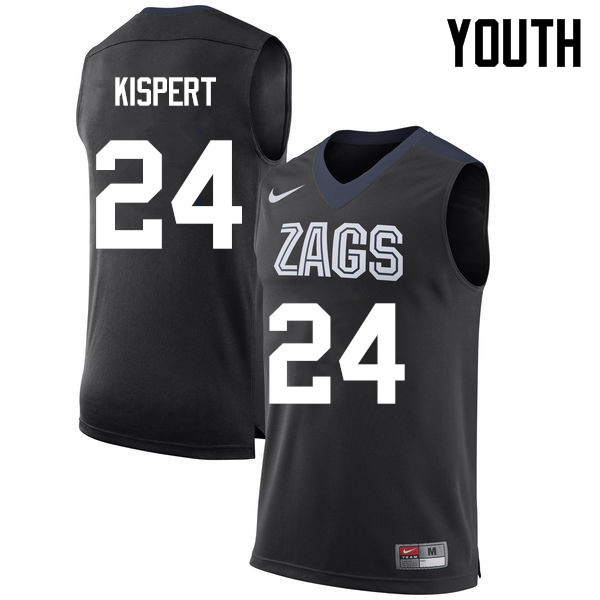 Youth Gonzaga Bulldogs #24 Corey Kispert College Basketball Jerseys Sale-Black - Click Image to Close